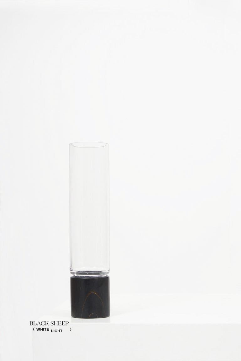 Lauren Black Marble and Glass Vase and Hurricane