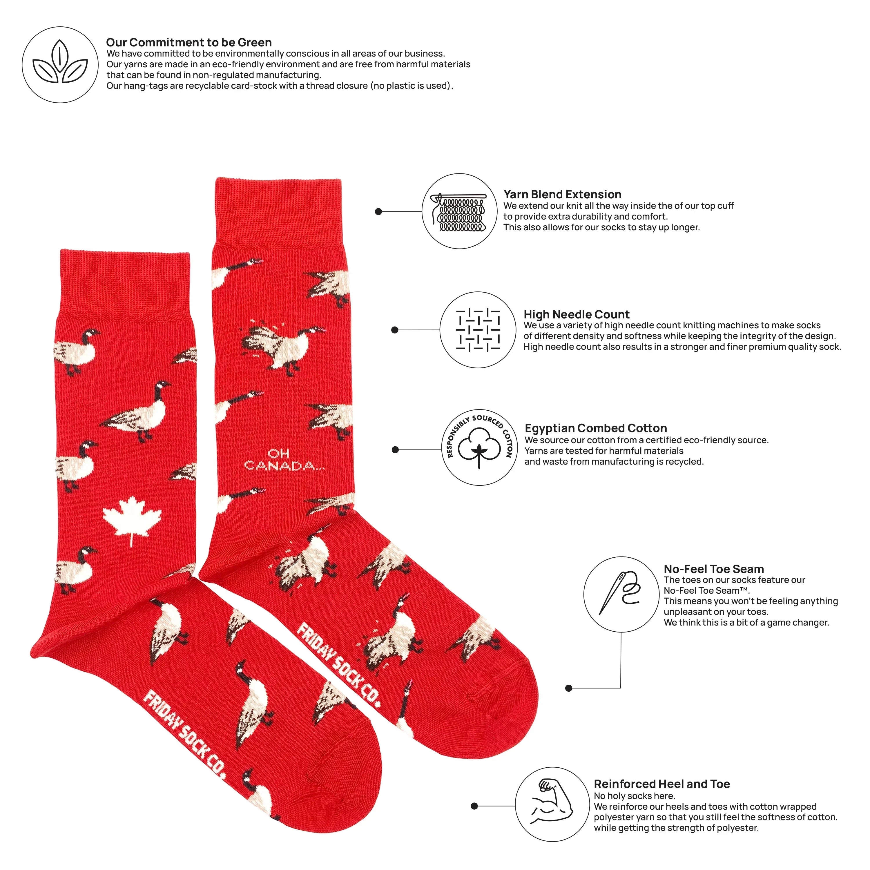 Friday Sock Co Men's Canada Goose Socks