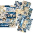 Craftmix Urban Blue Denim Mixed A5 Paper Pack - 8 Sheets (Tissue & Vellum Variety)