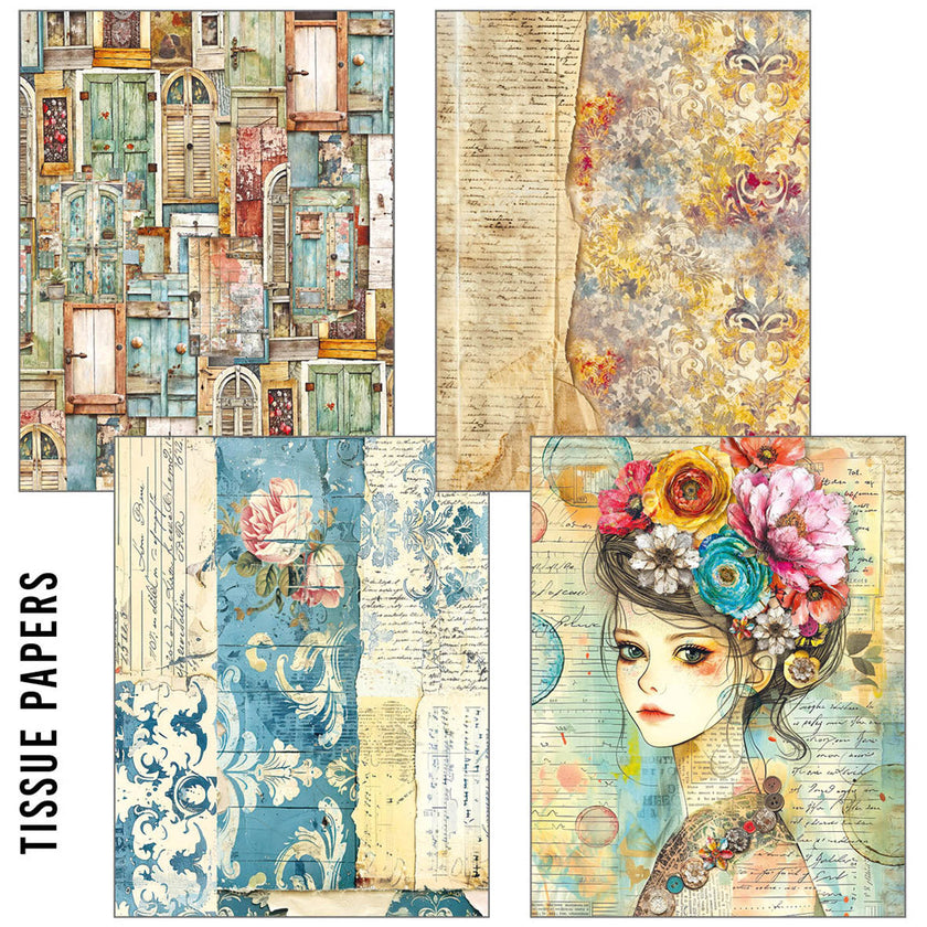 Craftmix Quintessential Mixed A5 Paper Pack - 8 Sheets (Tissue & Vellum Variety)