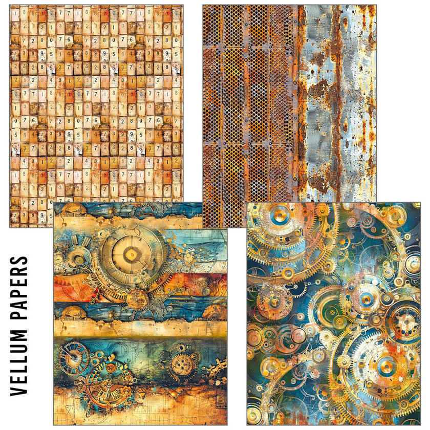 Craftmix Past Time Mixed A5 Paper Pack - 8 Sheets (Tissue & Vellum Variety)