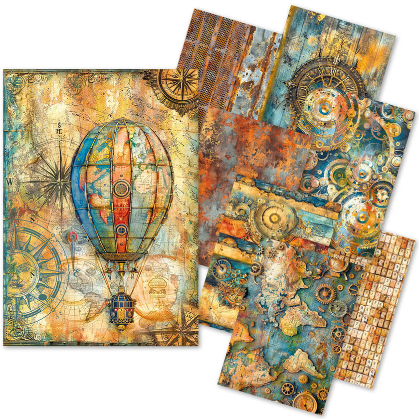 Craftmix Past Time Mixed A5 Paper Pack - 8 Sheets (Tissue & Vellum Variety)
