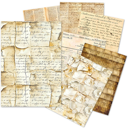 A5 Tissue Paper Set – 24 Sheets Vintage Manuscript