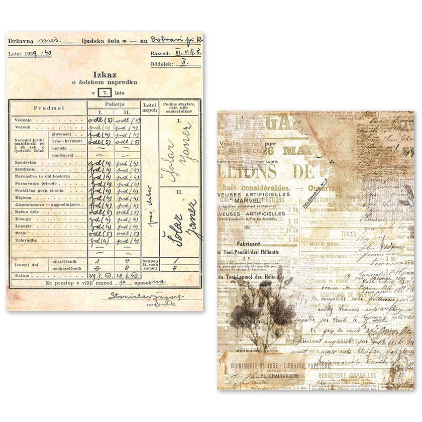 A5 Tissue Paper Set – 24 Sheets Vintage Manuscript