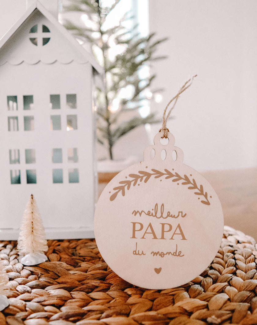 Ornement de Noël en bois - Meilleur papa