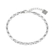 MELLISH : Bracelet tennis rétro rectangulaire en zircone (CZ) plaqué or blanc.