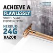 Merkur 3-Piece Ladies DE Safety Razor, Closed Comb, Knurled Extra Long Handle, Rose Gold, Pink Box