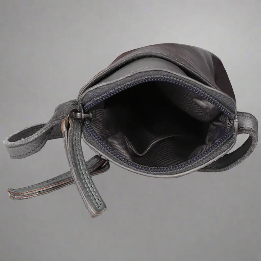 MET Small Leather Crossbody Bag | Compact Phone Bag with Front & Back Pockets