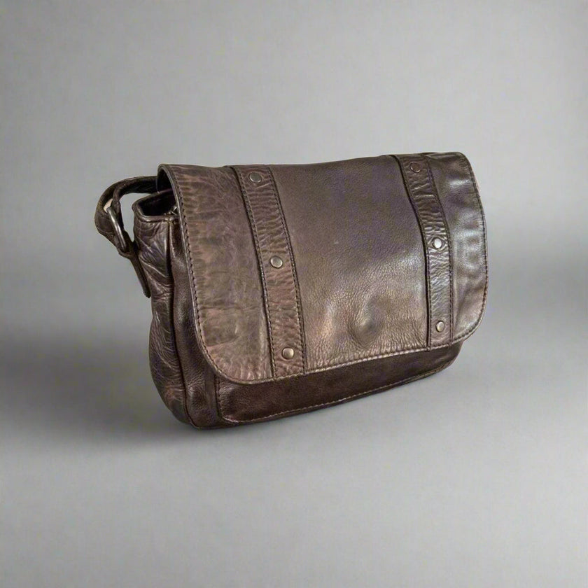 MET Studded Leather Crossbody Bag