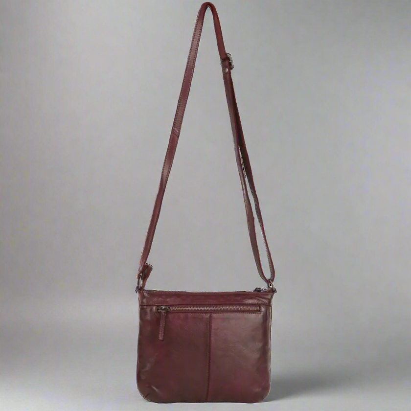 MET V Stitch Crossbody Leather Bag