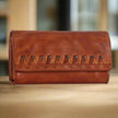 MET Women's Magnet Closure Trifold Leather Wallet