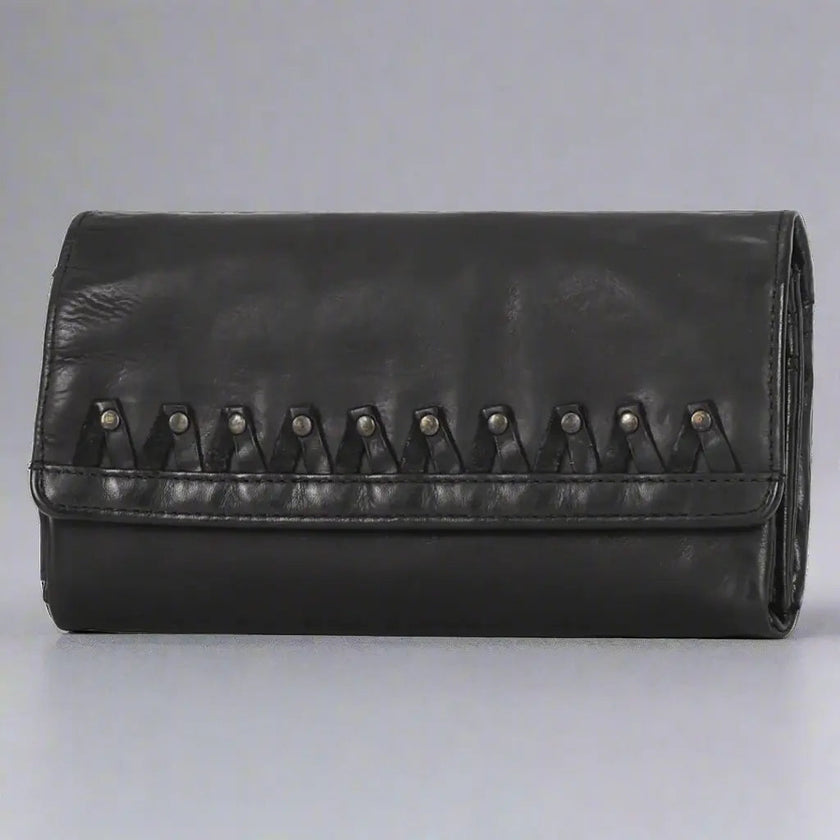 MET Women's Magnet Closure Trifold Leather Wallet