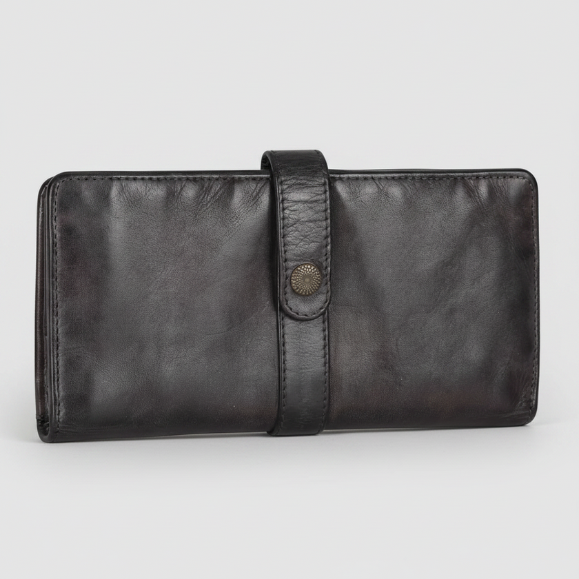 MET Women's Snap Tab Leather Wallet