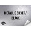 METALLIC SILVER/BLACK WITH ADHESIVE HYDBOND LEATHERETTE SHEET (12