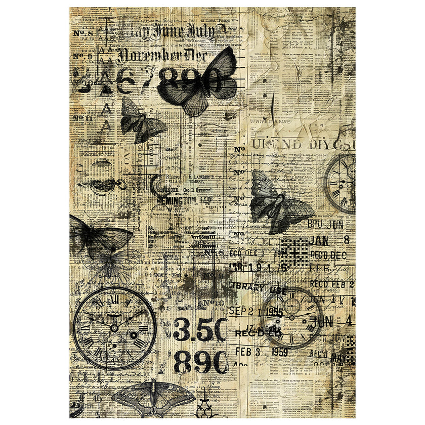 Mixed Media Rice Paper A4 Set 4/Pkg Time Capsule