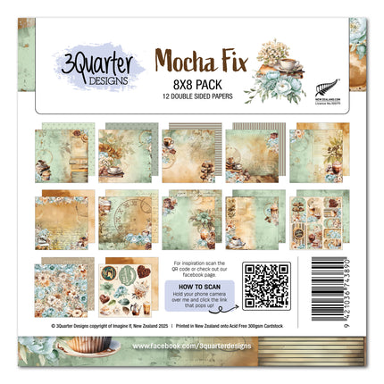 3Quarter Designs Mocha Fix 8x8 Paper Pack