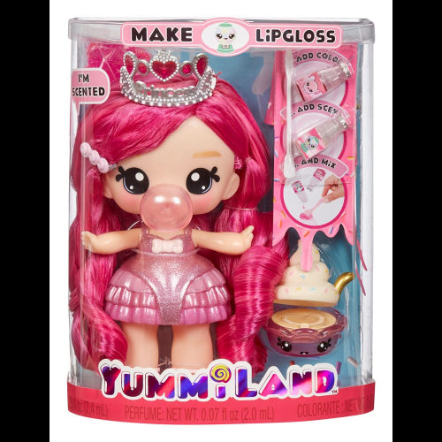 Yummiland - Grande poupée + assortiment d'animaux avec brillant à lèvres, vague 1