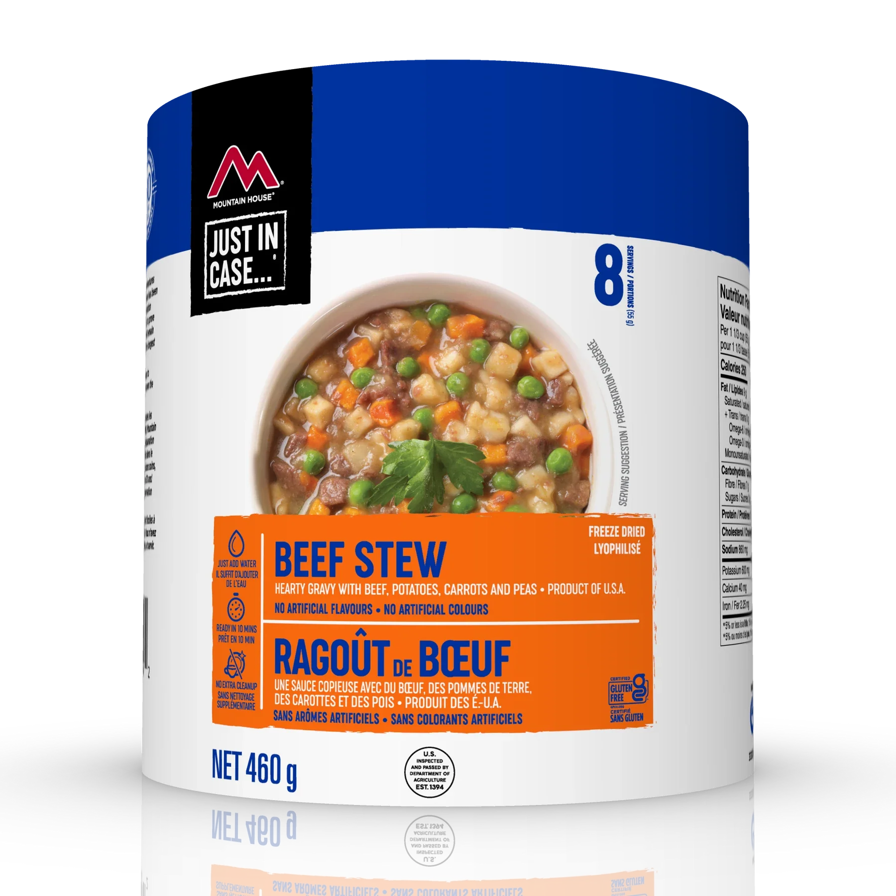 Mountain House Beef Stew Gluten Free - 8 Serving Portions Can
