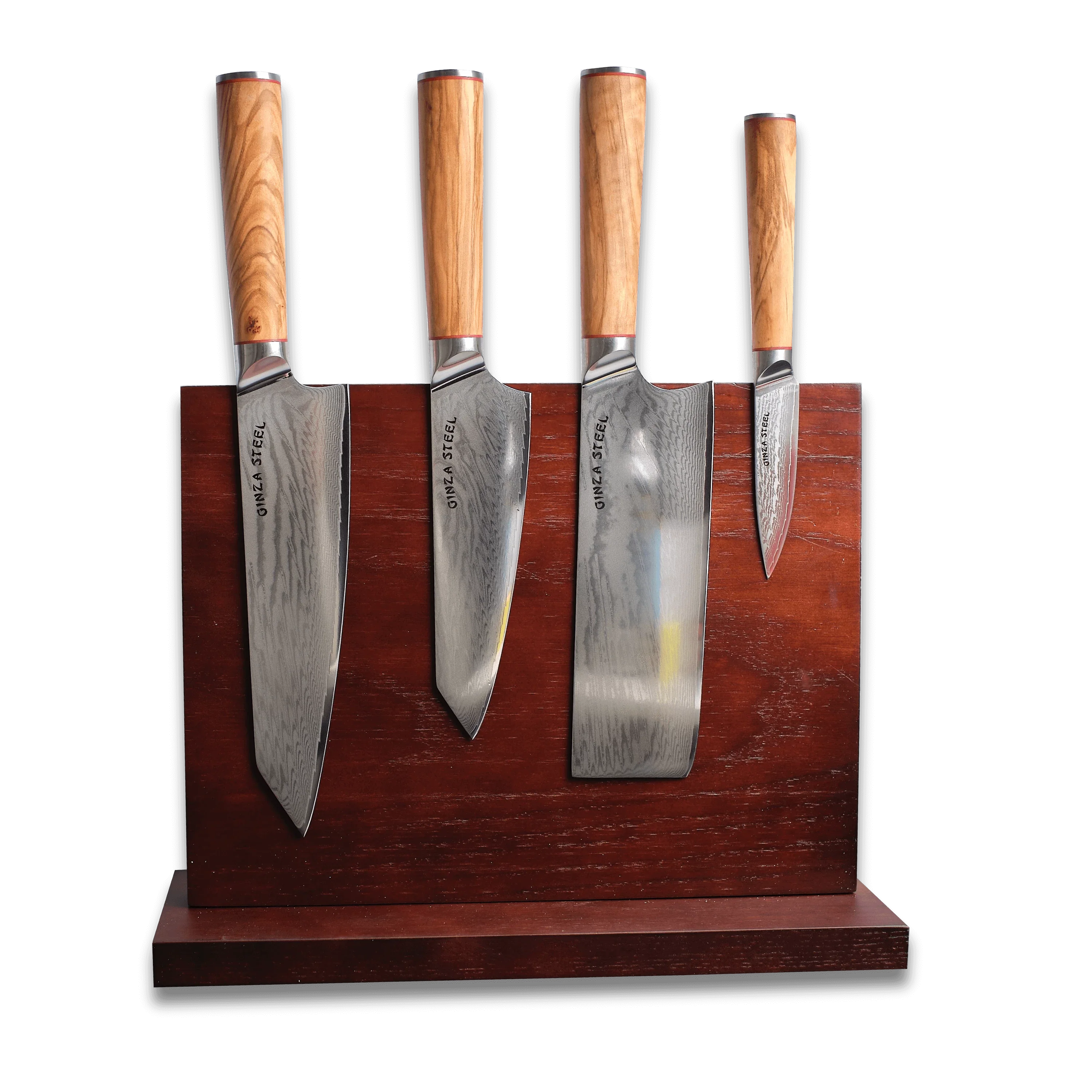 MIA FIVE | Essential 5 pcs Knife set | 4 Knives with Magnetic Wood Block
