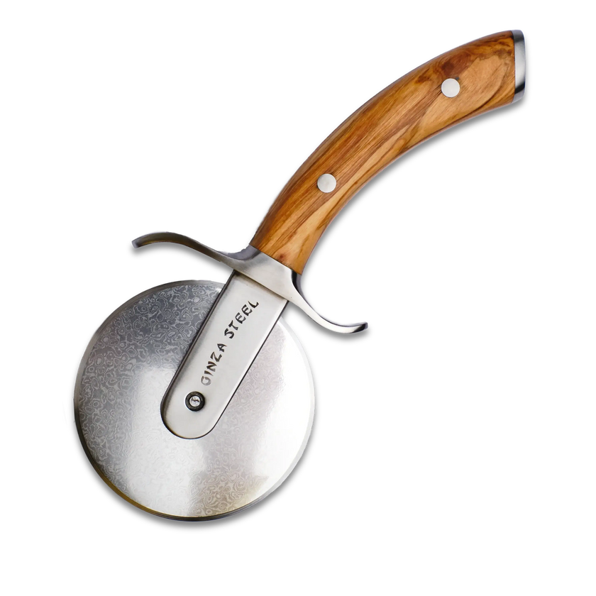 Coupe-pizza Ginza Steel MIA – Lame en acier inoxydable avec manche en bois d'olivier