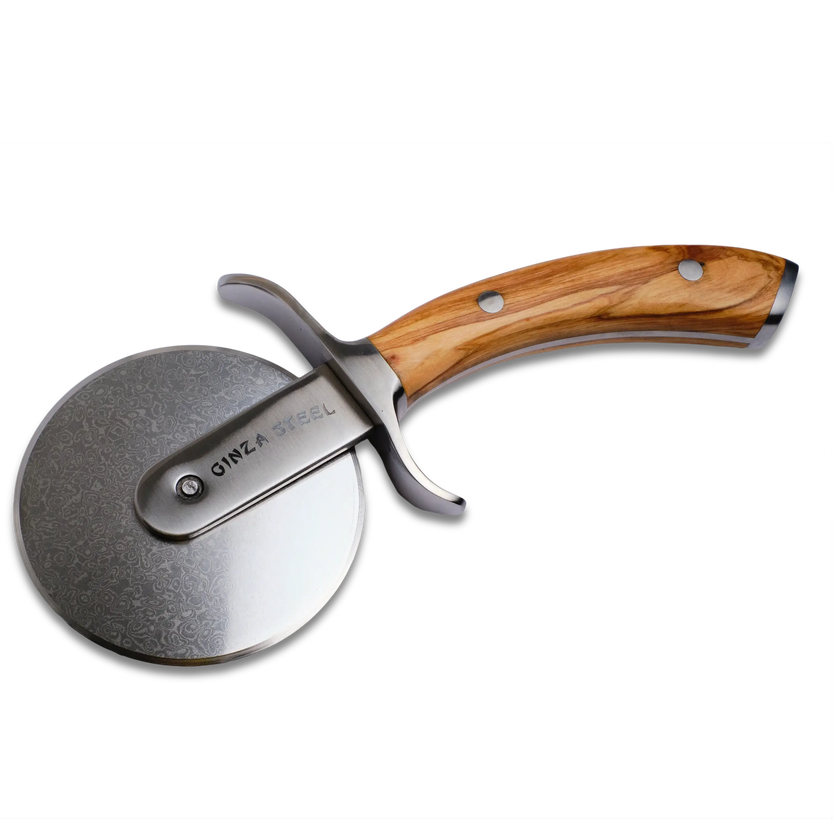 Coupe-pizza Ginza Steel MIA – Lame en acier inoxydable avec manche en bois d'olivier