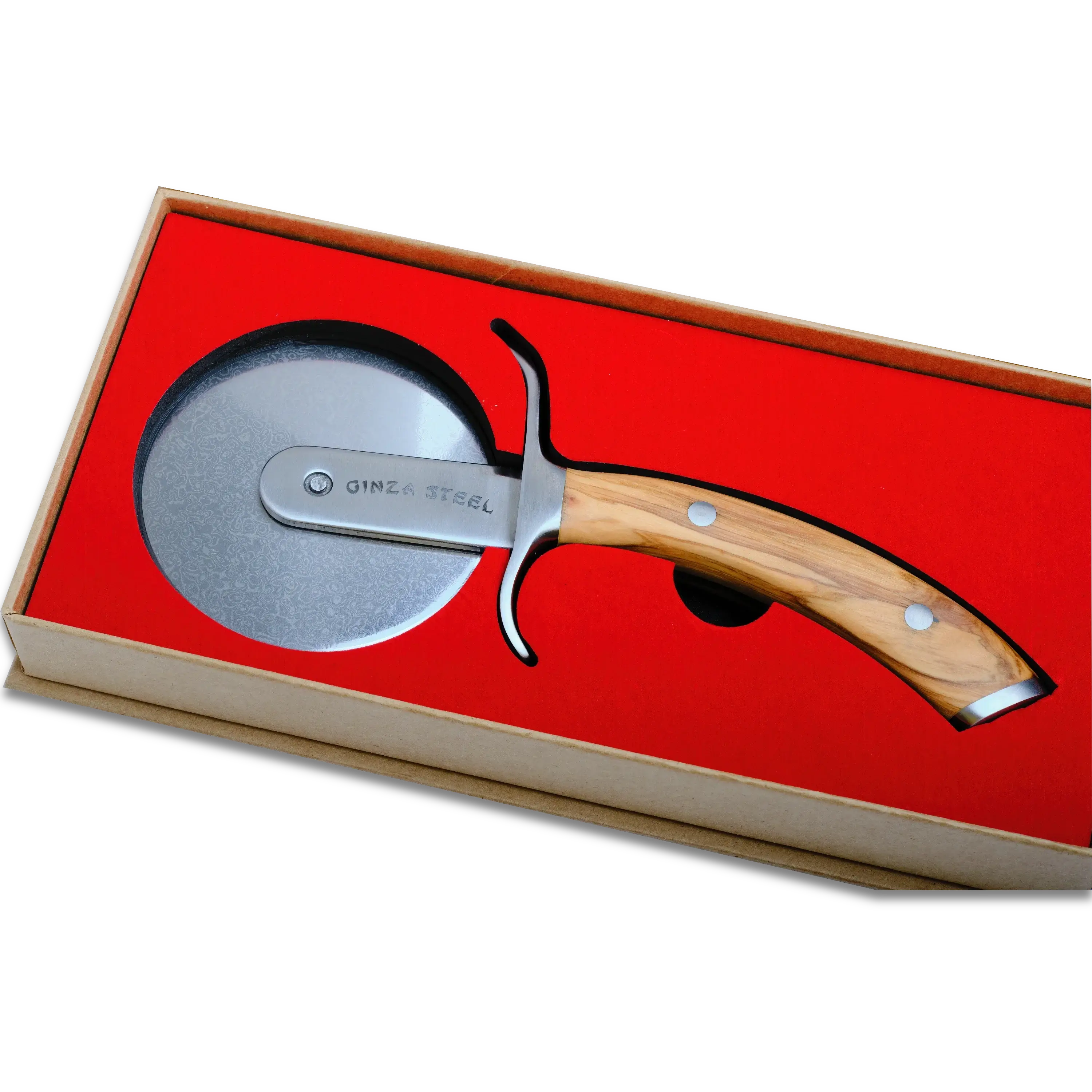 Coupe-pizza Ginza Steel MIA – Lame en acier inoxydable avec manche en bois d'olivier