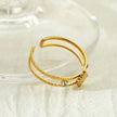 MICHELE Gold : Bague double en forme de superposition, inspirée du style vintage.