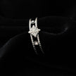 MICHELE White Gold (Silver Toned):  Vintage Inspired Double Stacked Ring.