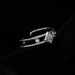 MICHELE White Gold (Silver Toned):  Vintage Inspired Double Stacked Ring.