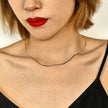 MILA: Snake Skin Textured Delicate Width Gold Chain Necklace