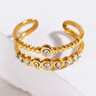 MILADIA : Bague double avec perles et zircone incrustées