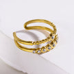 MILADIA : Bague double avec perles et zircone incrustées