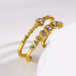 MILADIA : Bague double avec perles et zircone incrustées
