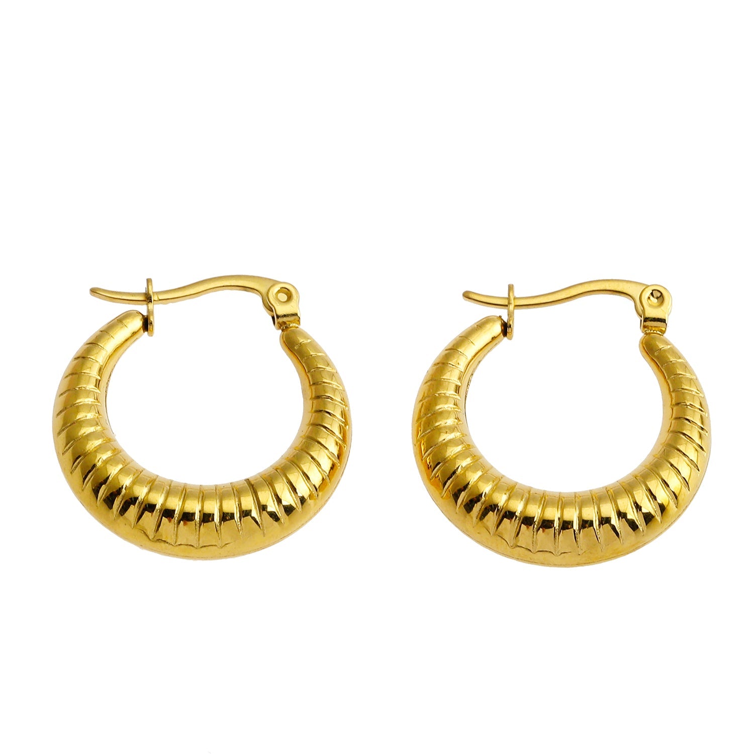 Boucles d'oreilles MISCHA Texturées et Épais, Or