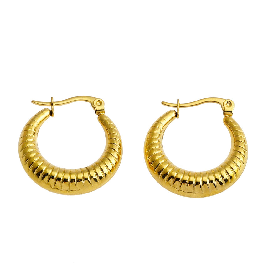 Boucles d'oreilles MISCHA Texturées et Épais, Or
