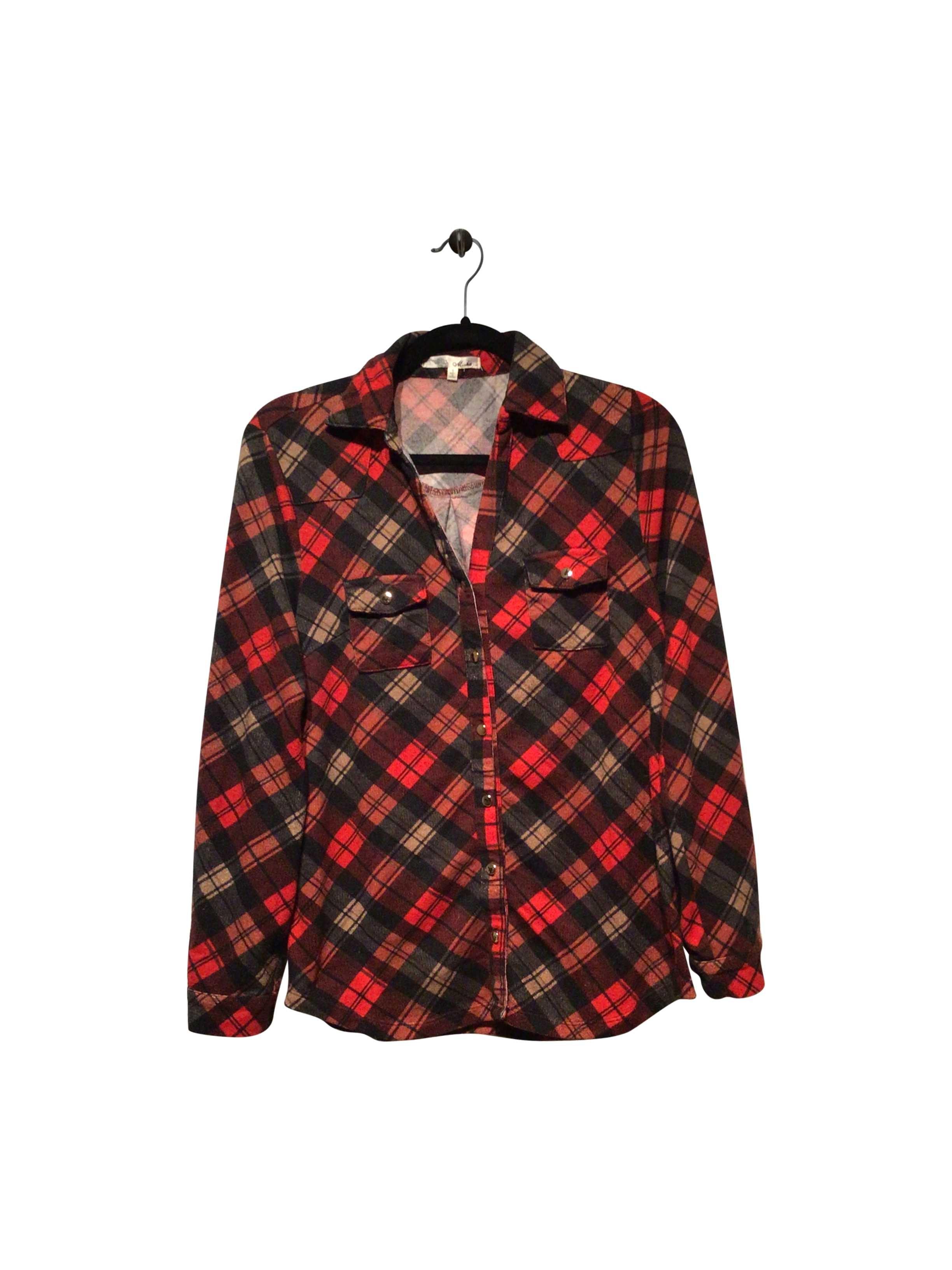MISHA Regular fit Button-down Top in Red  -  S