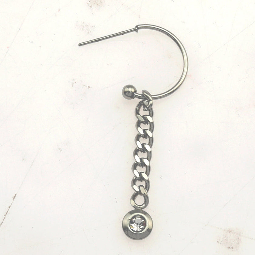 MIYA: Zirconia Link Chain Drop Earrings