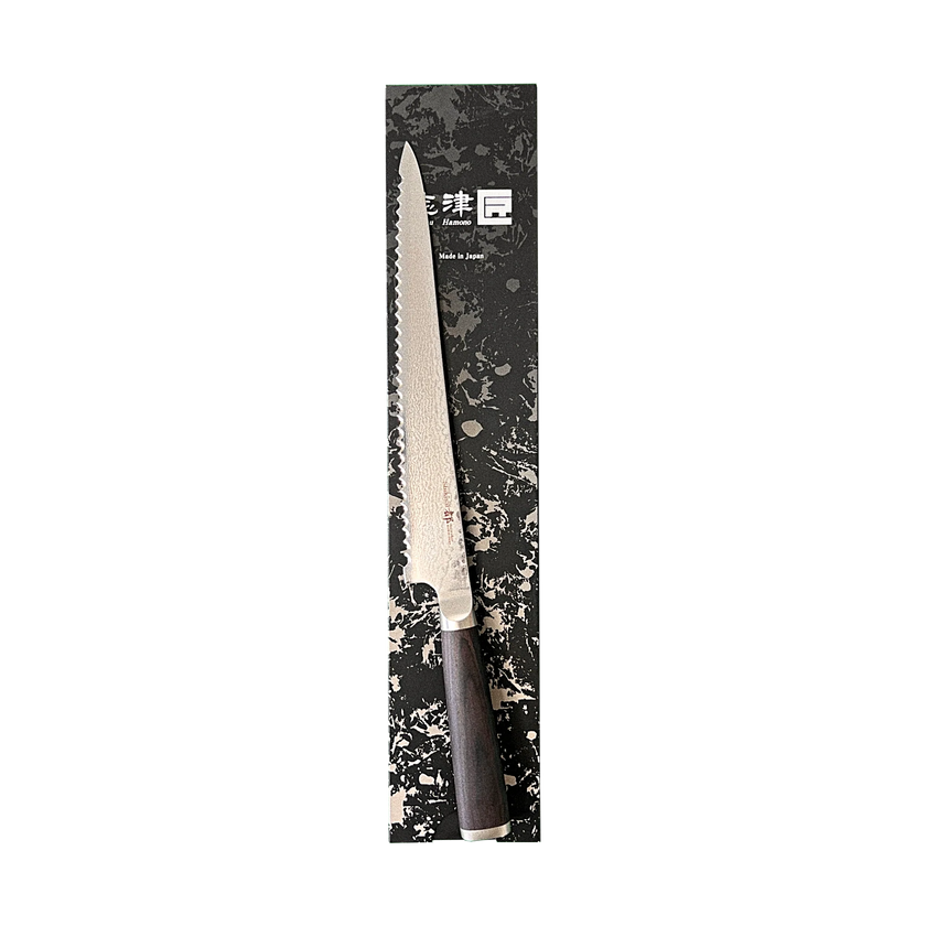 Miyako SUS 240mm Bread Slicer | 33 Layer Damascus Steel Blade  – Made in Japan