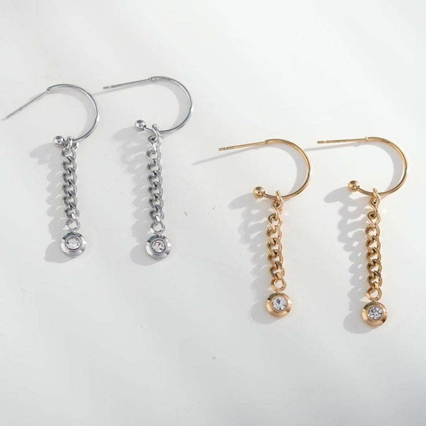 ZENDA Cuban Link Chain Drop Earrings