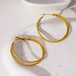 MIZUKI : Boucles d'oreilles à texture double corde