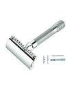 Merkur 33C 3-Piece DE Safety Razor, Closed Comb, Knurled Standard Handle, Chrome