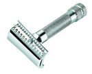 Merkur 37C 2-Piece DE Safety Razor, Slantbar Comb, Knurled Extra Thick Handle (HD), Chrome