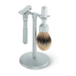 Merkur Shave Stand For Futur Razor and Futur Brush (3-piece Stand), Matte Chrome