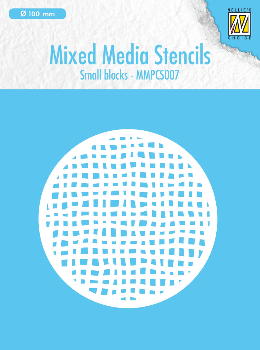 Nellie's Choice Mixed Media Round Stencil - Small Blocks