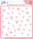 Nellie's Choice Mixed Media Stencil Square - Frog Series - Frog Footprints