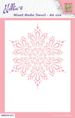 Nellie's Choice Mixed Media Stencil A6 Size - Christmas - Snow Crystal