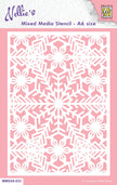 Nellie's Choice Mixed Media Stencil A6 Size - Christmas - Snowflakes-2
