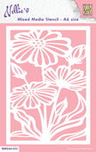 Nellie's Choice Mixed Media Stencil A6 Size - Flowers-2