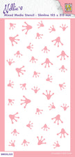 Nellie's Choice Mixed Media Stencil Slimline - Frog Series - Frog Footprints