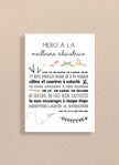 Carte de remerciement éducatrice